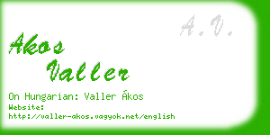 akos valler business card
